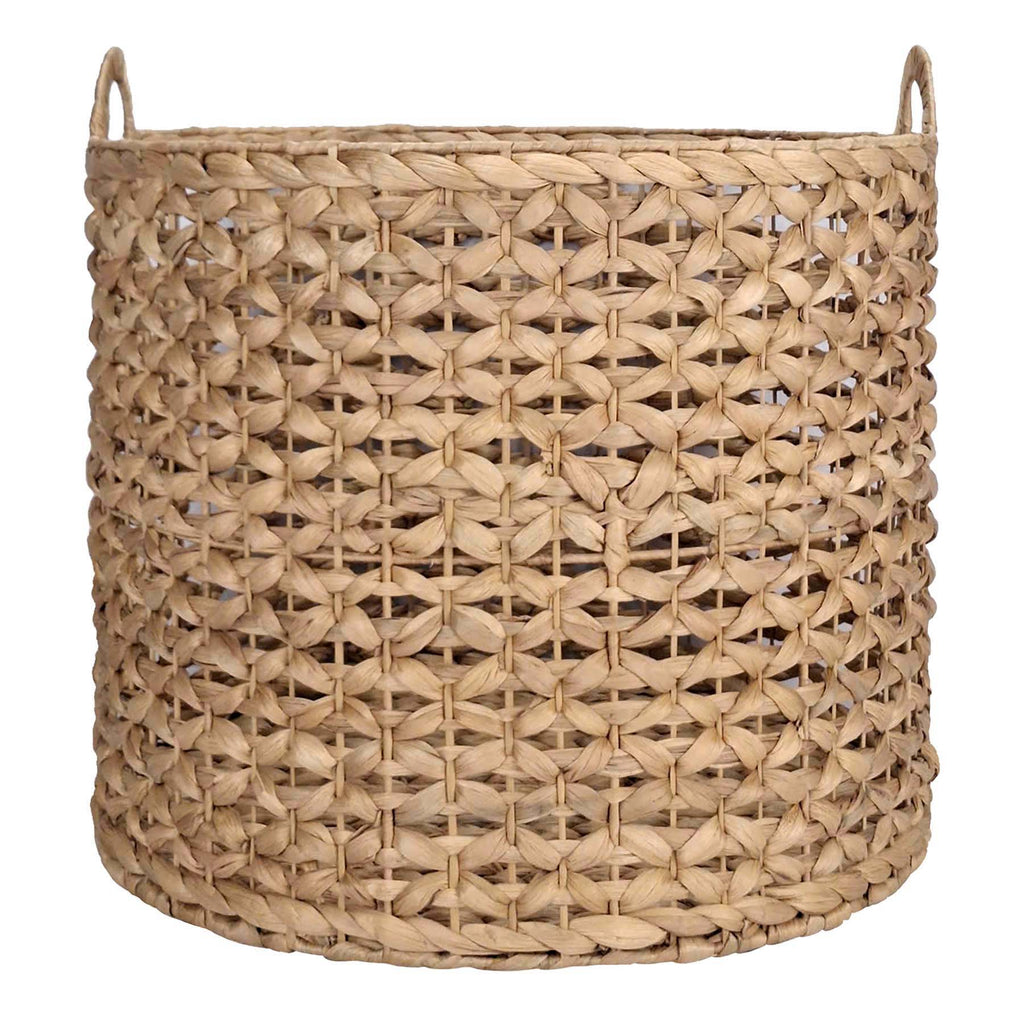 Water Hyacinth Round Storage Basket - Natural, 19.5x19.5x18.0"