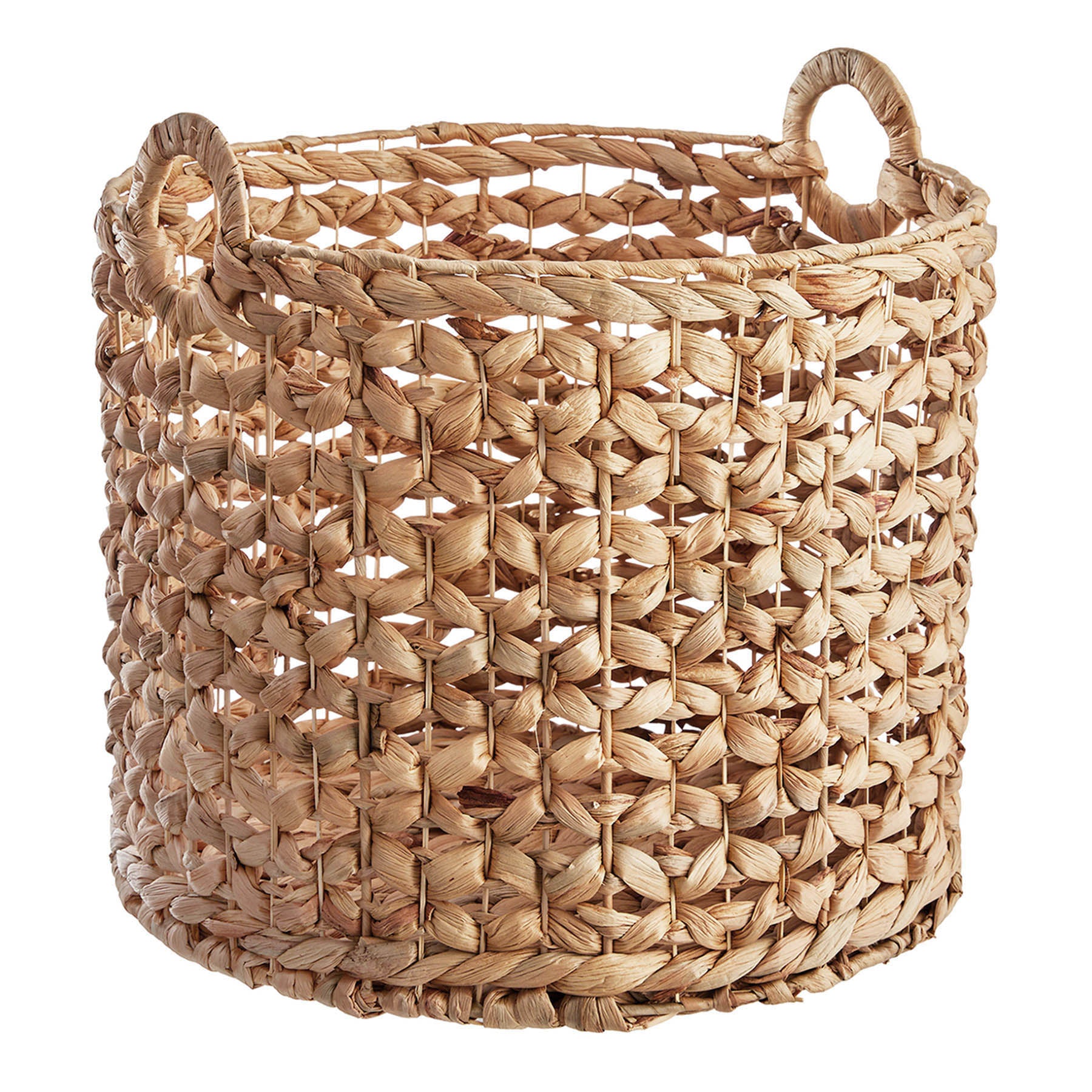 Water Hyacinth Round Storage Basket - Natural, 17.8x17.8x13.8"