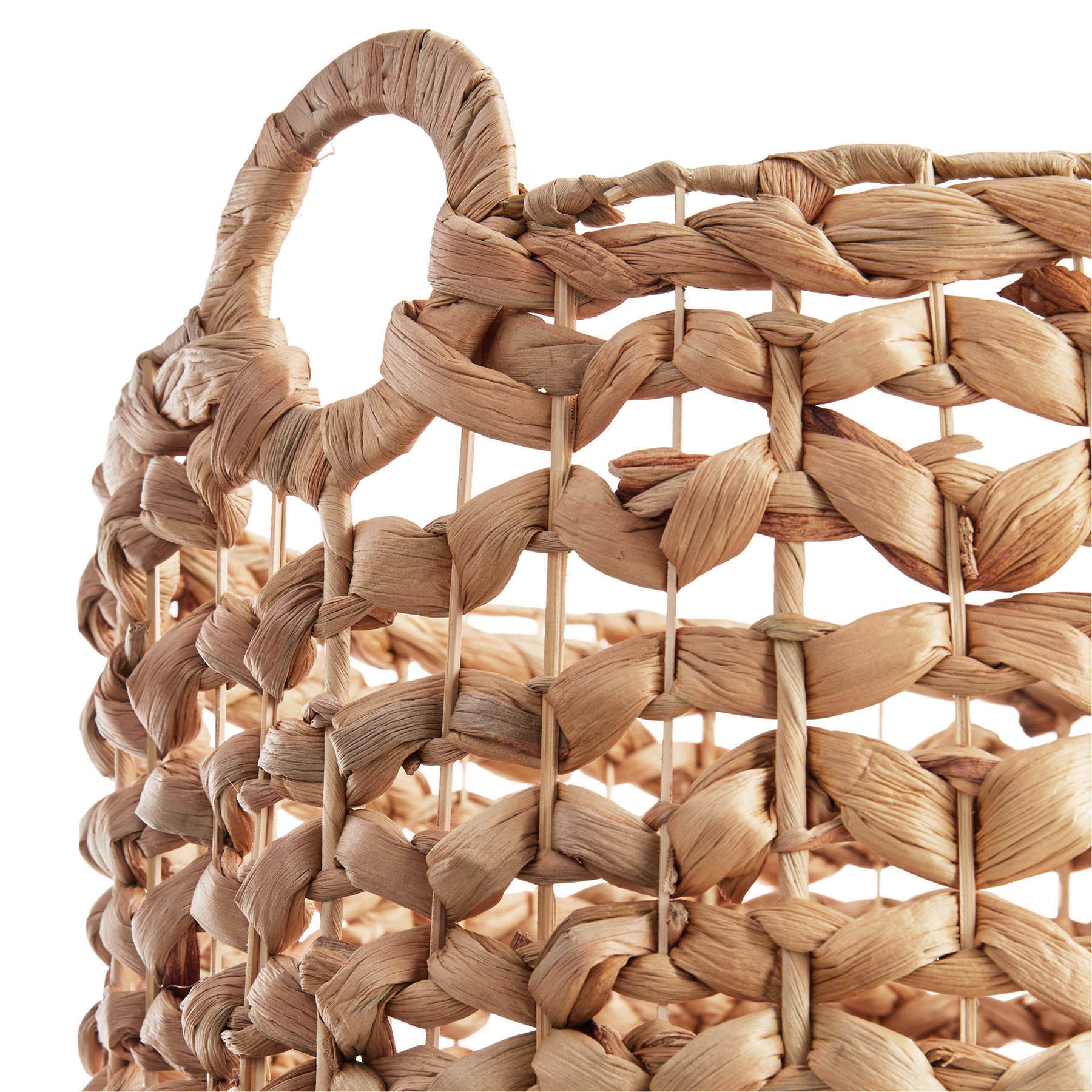 Water Hyacinth Round Storage Basket - Natural, 17.8x17.8x13.8"