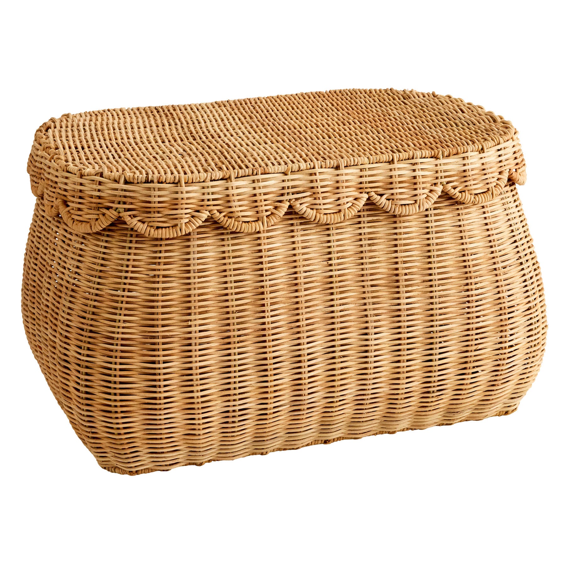 Rattan Oval Storage Basket - Natural, 20.5x15.8x11.5"