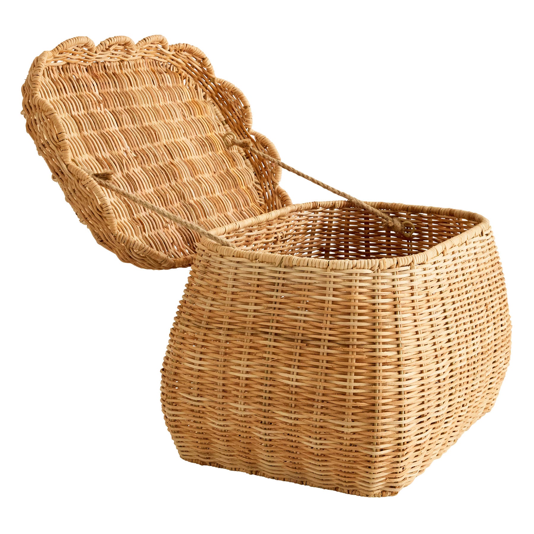 Rattan Oval Storage Basket - Natural, 17.4x12.6x9.5"
