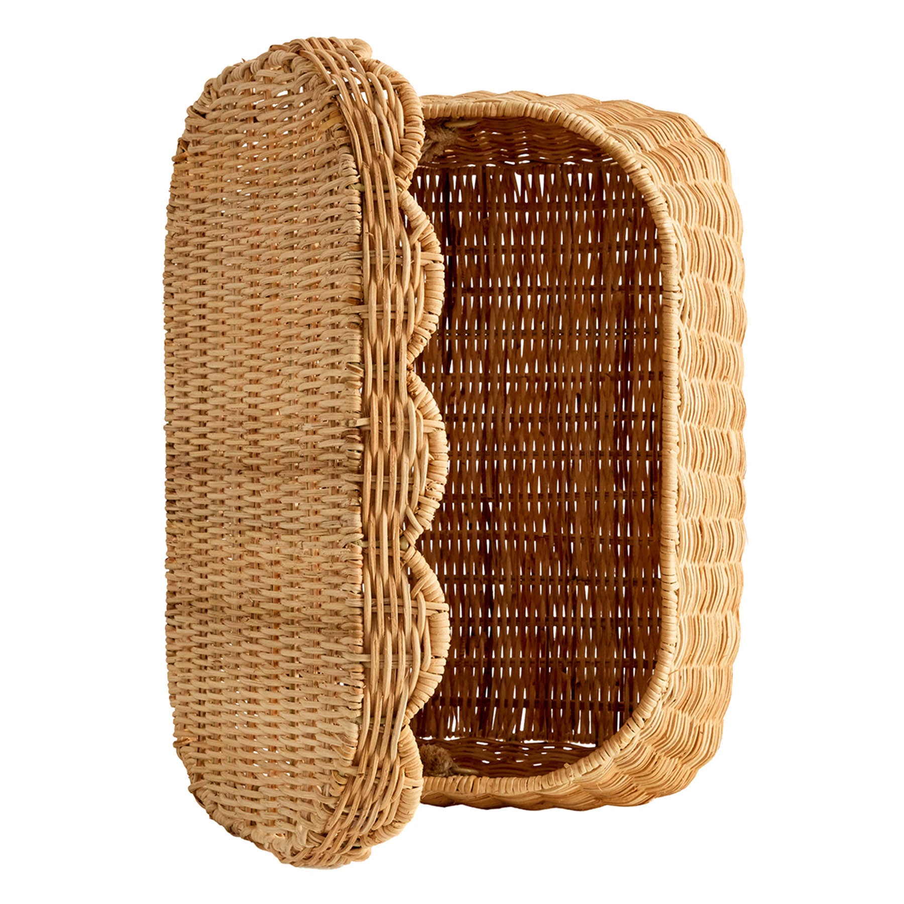 Rattan Oval Storage Basket - Natural, 17.4x12.6x9.5"