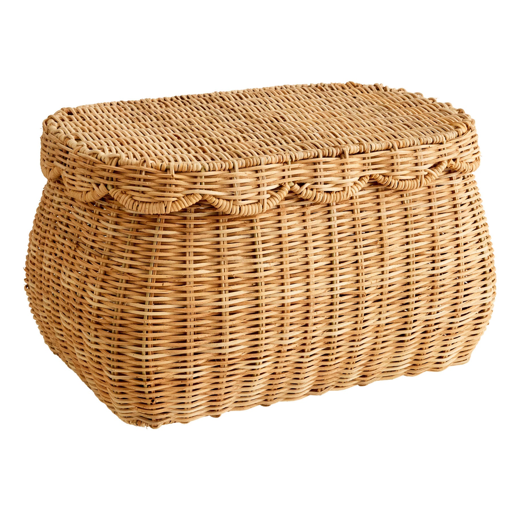 Rattan Oval Storage Basket - Natural, 17.4x12.6x9.5"