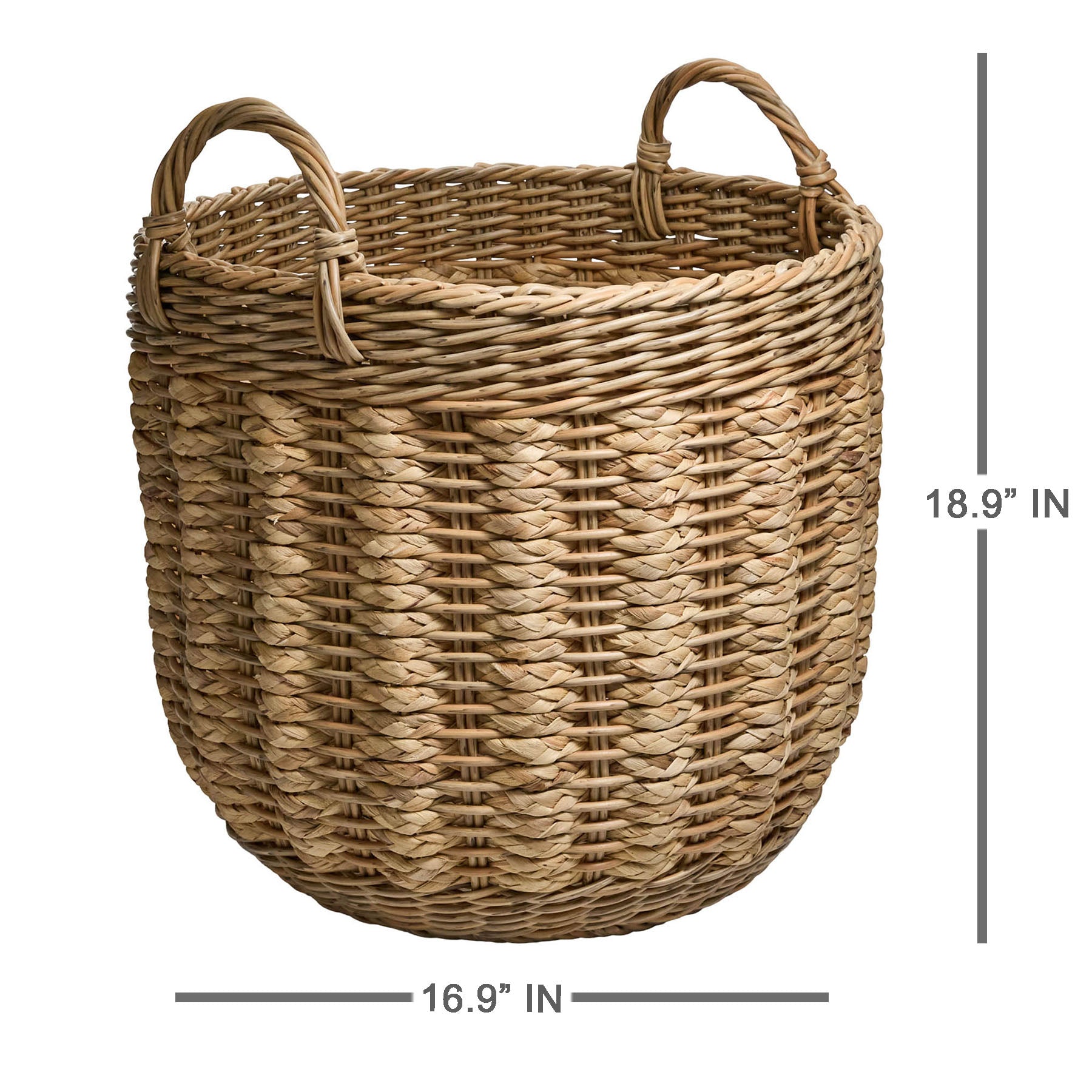 Water Hyacinth Round Storage Basket - Natural, 16.9x16.9x18.9"
