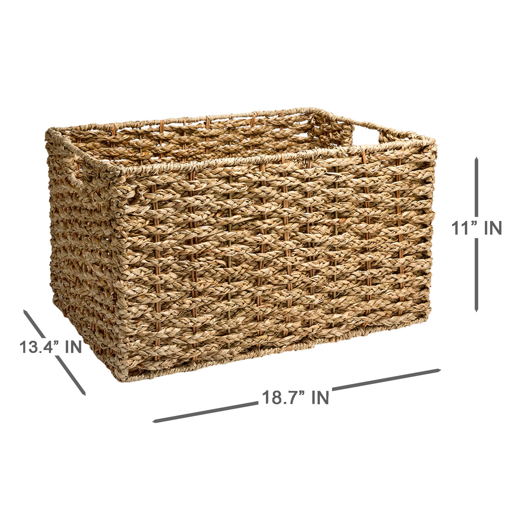 Seagrass Rectangle Storage Basket - Natural, 18.7x13.4x11.0"