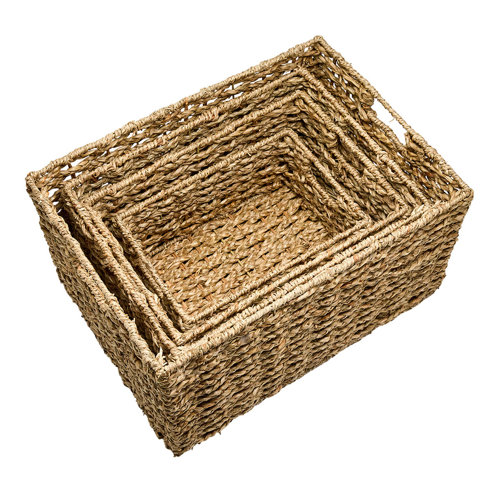 Seagrass Rectangle Storage Basket - Natural, 18.7x13.4x11.0"