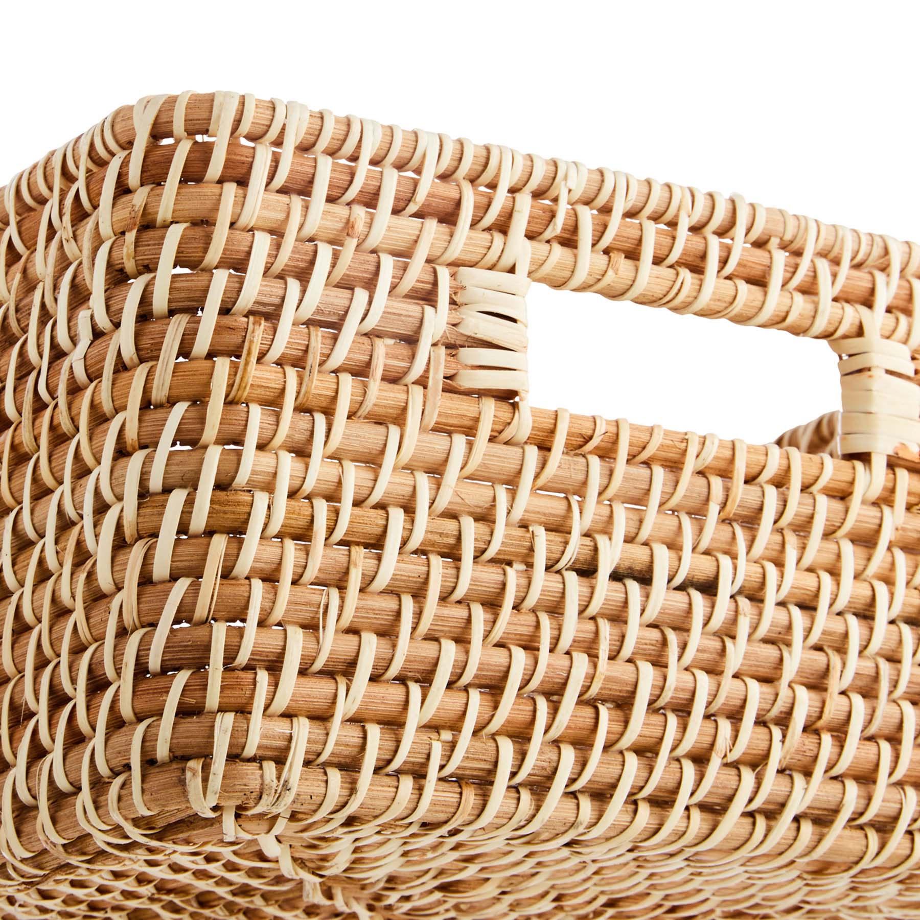 Rattan Rectangle Storage Basket - Natural, 19.7x11.8x6.3"