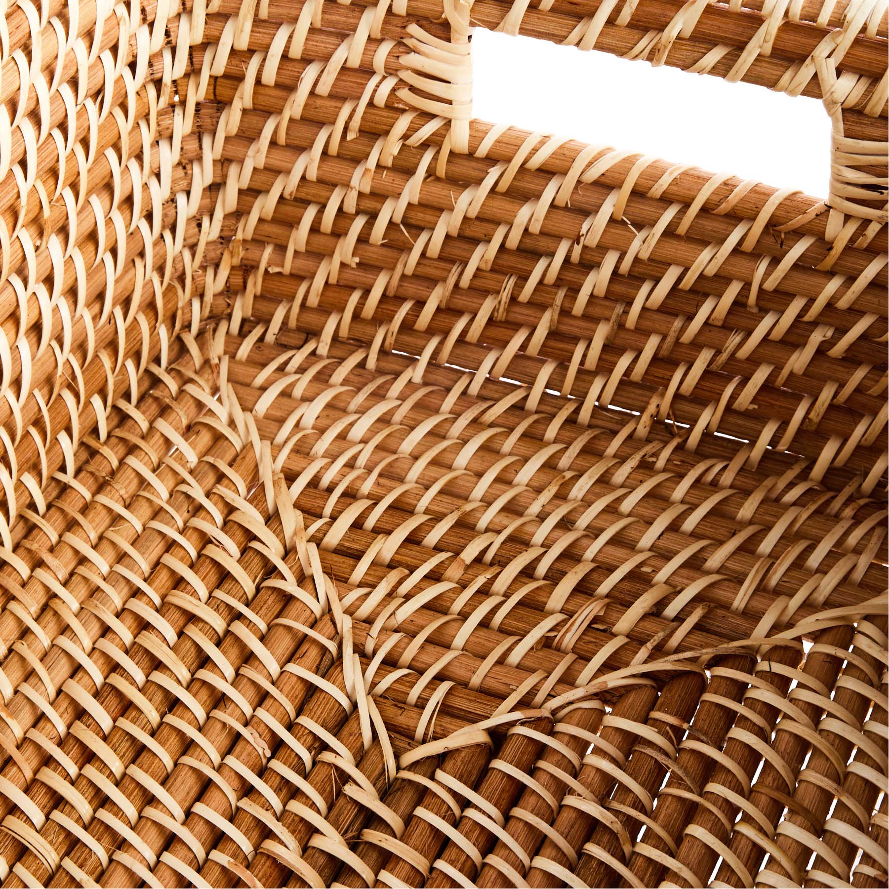 Rattan Rectangle Storage Basket - Natural, 19.7x11.8x6.3"