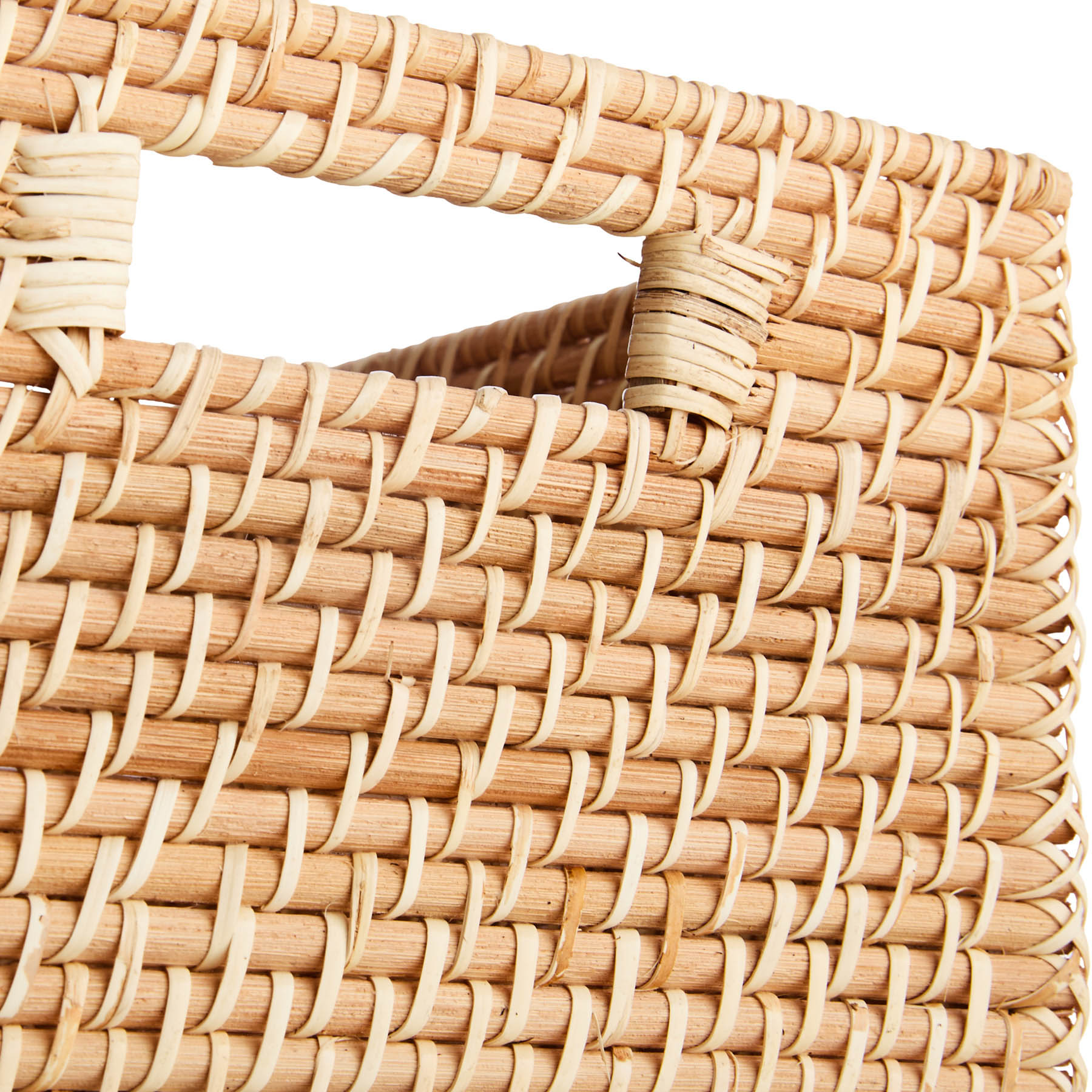 Rattan Rectangle Storage Basket - Natural, 15.0x11.2x7.1"