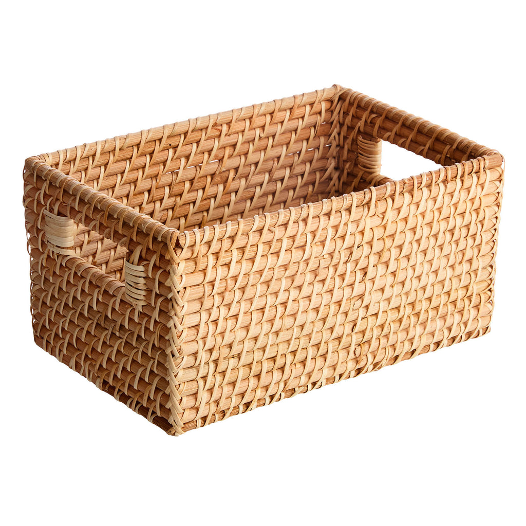 Rattan Rectangle Storage Basket - Natural, 11.0x7.3x5.5"