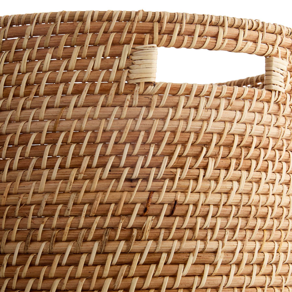 Rattan Round Storage Basket - Natural, 15.9x15.9x10.0"