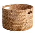 Rattan Round Storage Basket - Natural, 15.9x15.9x10.0"
