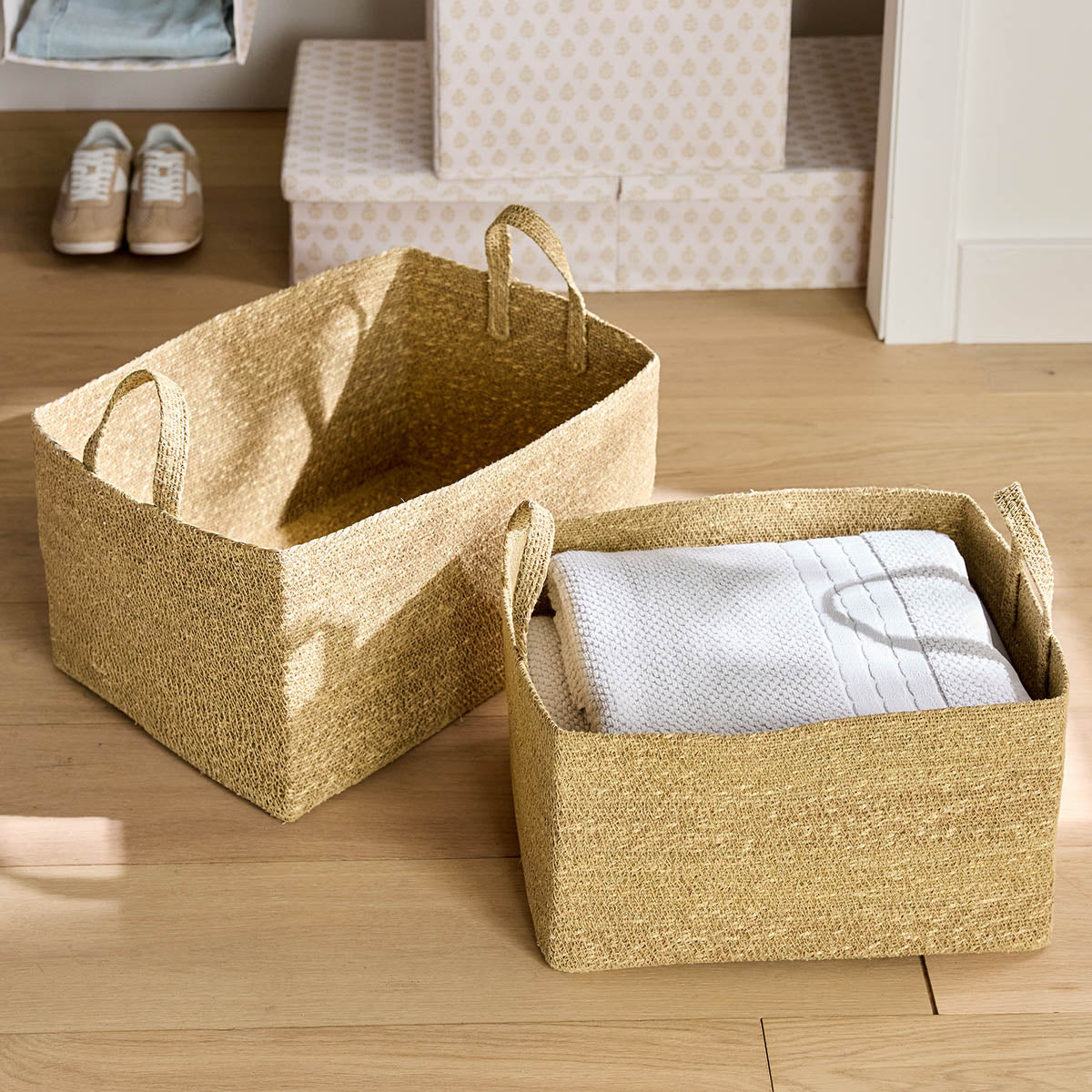 Seagrass Rectangle Storage Basket - Neutral, 18.8x13.5x11.0"