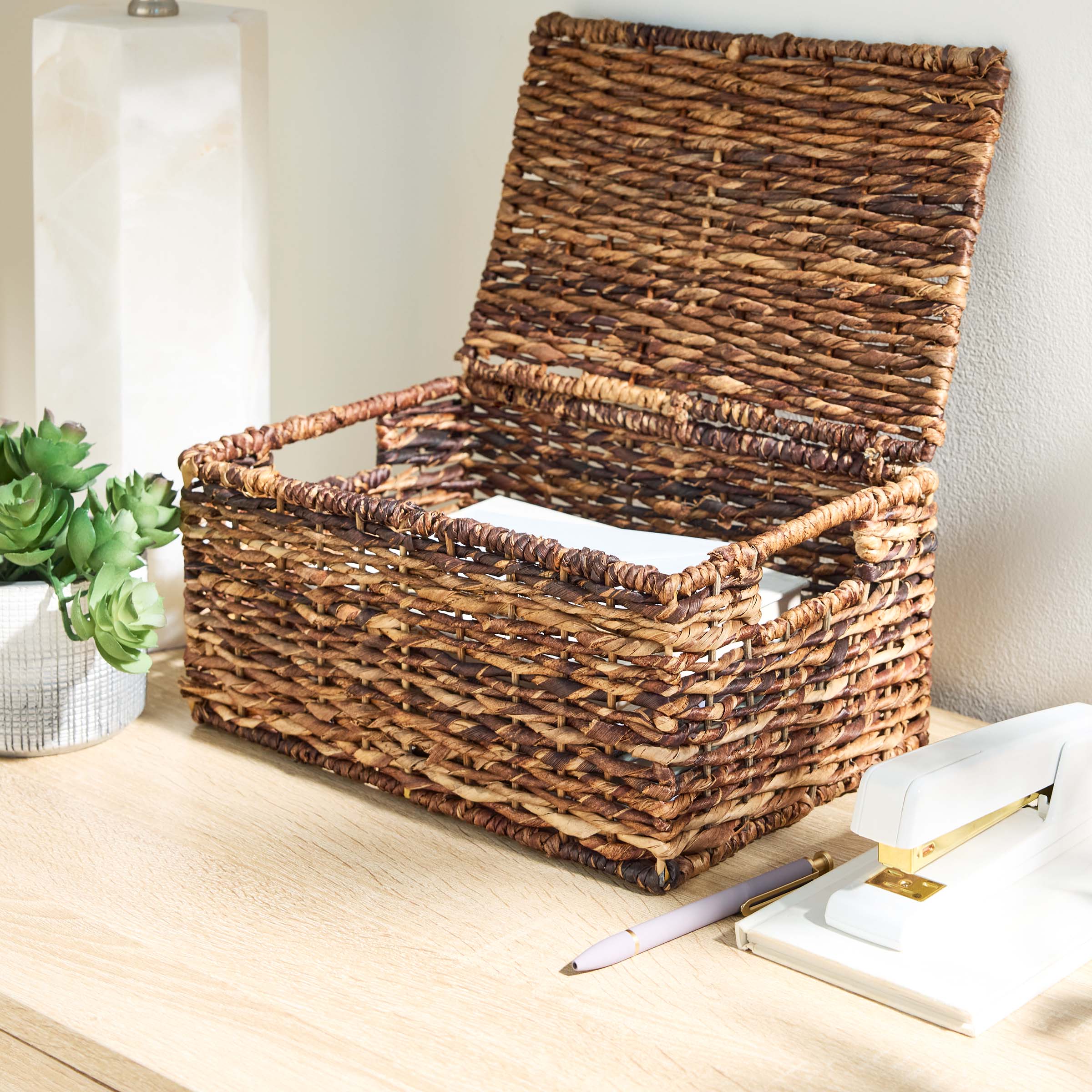 Abaca Rectangle Storage Basket - Natural, 12.0x8.0x5.5"
